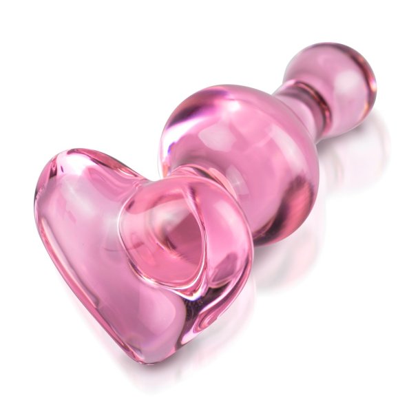 Icicles No. 75  Glasbuttplug med Pink Hjerte