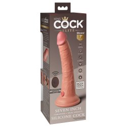 King Cock Elite 7"  Vibrerende Dual Density Dildo med Fjernbetjening