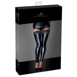 Noir Handmade - Lkre sorte stockings uden fod.  Small