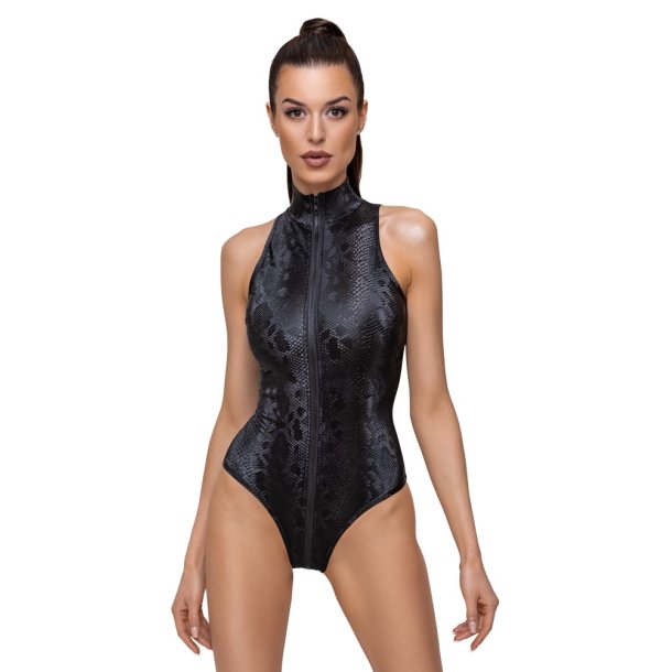 Cottelli PARTY  Slangeskindslook Body med 2-vejs Lynls Small