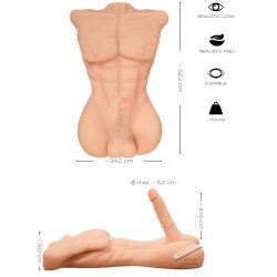 Realistixxx Deluxe Man � Torso-Masturbator i Fuld St�rrelse med Sixpack-Look