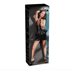 Black Level - Sort Minikjole i Lak (S)