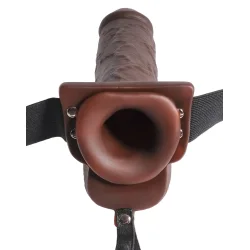 Realistisk Hul Strap-On Dildo med Sprjtefunktion 