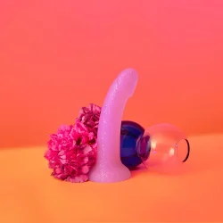 Dildolls Glitzy  Pink dildo med glimmer 19 Cm