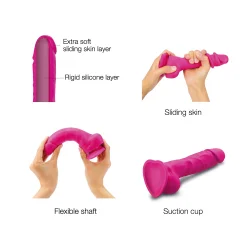 STRAP-ON-ME - SLIDING SKIN REALISTIC DILDO PINK