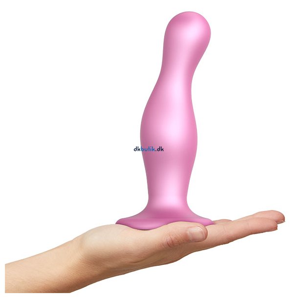 STRAP-ON-ME - DILDO PLUG CURVY METALLIC L PINK Medium