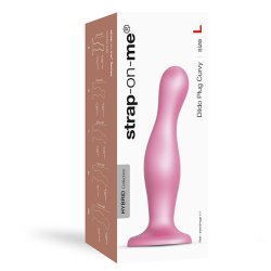 STRAP-ON-ME - DILDO PLUG CURVY METALLIC L PINK
