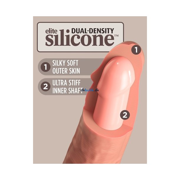 King Cock Elite Dual Density Silicone Cock 25 cm Lys 