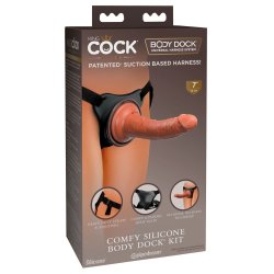 Elite Cock Silikone Body Dock Kit med Dildo 18-21 cm