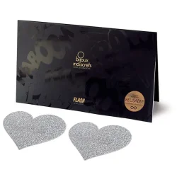 Hjerteformede Slv Glimmer Nipple Covers