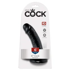 King Cock Realistisk Sugekop Dildo 15 Cm Sort