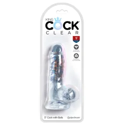 King Cock Clear Dildo Med Kugler 15 Cm - Udgr