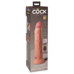 King Cock Elite  25 cm Vibrator med Fjernbetjening og Dual Density Silikone