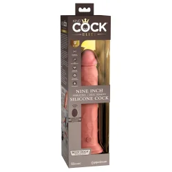 King Cock Elite  25 cm Vibrator med Fjernbetjening og Dual Density Silikone