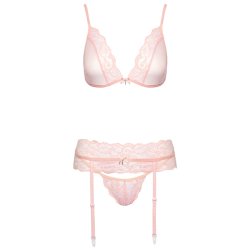 Kissable Eksklusivt Delikat Rosafarvet Lingeri St med Blonder Small / Medium 