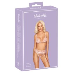 Kissable Eksklusivt Delikat Rosafarvet Lingeri St med Blonder Small / Medium 