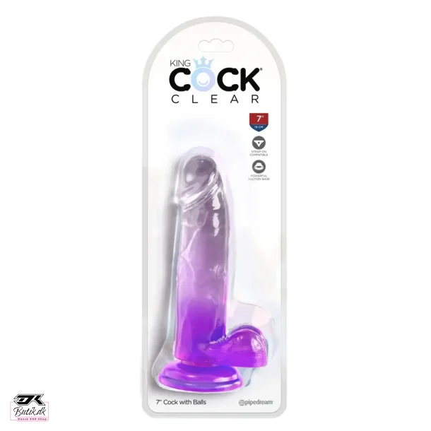 King Cock Clear 18 Cm Transparent Dildo med Kugler