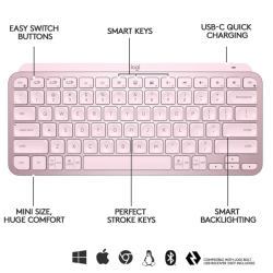 Logitech Mx Keys Mini Trdlst Tastatur Lyserd Nordisk (dansk)