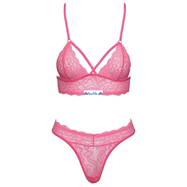 S�t i Neonpink Blonde med Halterneck BH og String