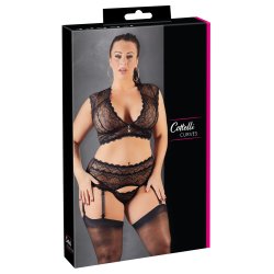 Cottelli Curves - Bralette &amp; Suspender Trusse  2XL
