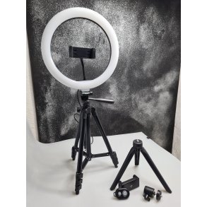 Ring-Light Kit. m stativer, mobil-holder og fjernudlser