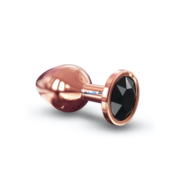 anal plug rose gold med sort sten
