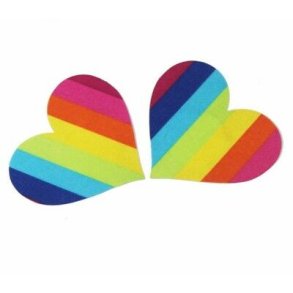 Pride/regnbue Hjerter Nipple covers