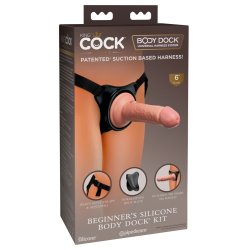 Elite Cock Silikone Body Dock Kit med Dildo 15-17cm
