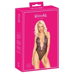 Sort Body i Powernet | Blomsterbroderi | Kissable Small / Medium 
