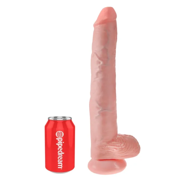 King Cock Kmpe Dildo med Pung Og Sugekop 36cm Sort