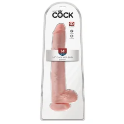 King Cock Kmpe Dildo med Pung Og Sugekop 36cm