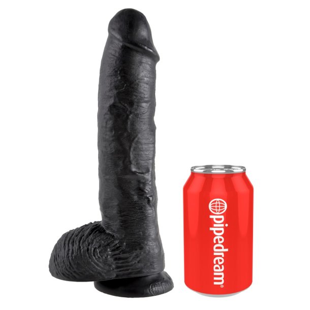 King Cock - 10" Dildo Med Pung Sort