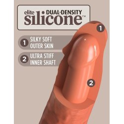 Dual Density Silicone Dildo 20 cm findes i flere farver Solbrun
