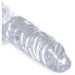 King Cock Clear 10 cm  Transparent Realistisk Dildo med Kugler og Sugekop