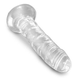 King Cock Clear 18 cm  Transparent Realistisk Dildo med Kugler og Sugekop