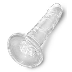 King Cock Clear 18 cm  Transparent Realistisk Dildo med Kugler og Sugekop