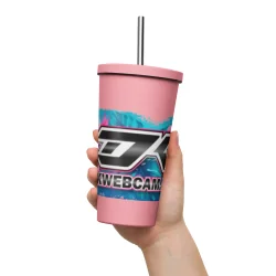 DK Merch Isoleret Tumbler med Sugerr og Lg 600 ml. Rustfrit Stl