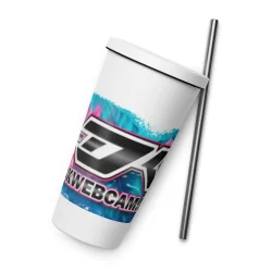 DK Merch Isoleret Tumbler med Sugerr og Lg 600 ml. Rustfrit Stl