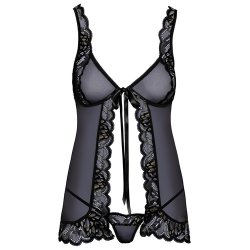 Kissable Babydoll &amp; G-streng, Sort og Guld