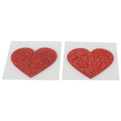 Cottelli - Nipple Cover, Rdt Glimmer Hjerte