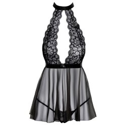 Kissable Babydoll &amp; G-streng i Sort Small / Medium 