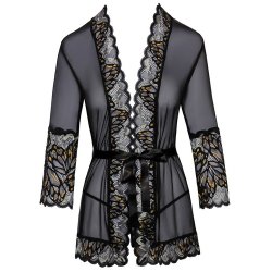 Kort kimono i smukt powernet og blonde | Kissable