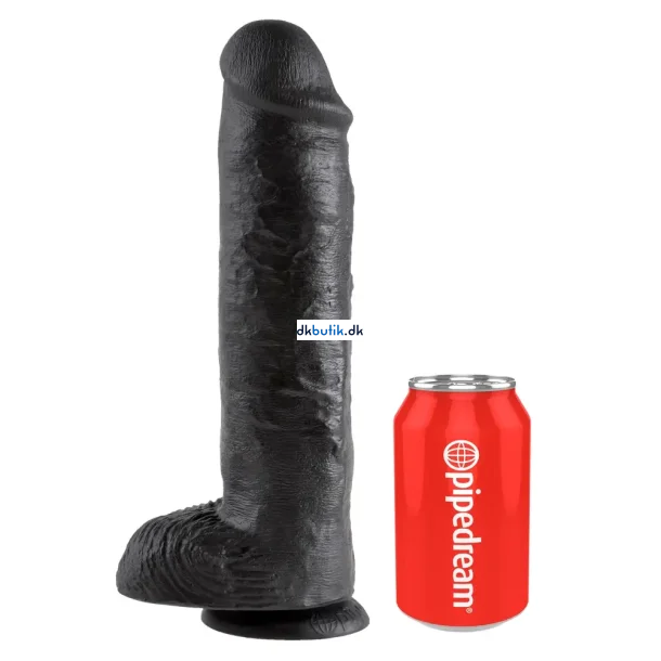 Kind Cock K�mpe Dildo Med Kugler 28 CM  Sort