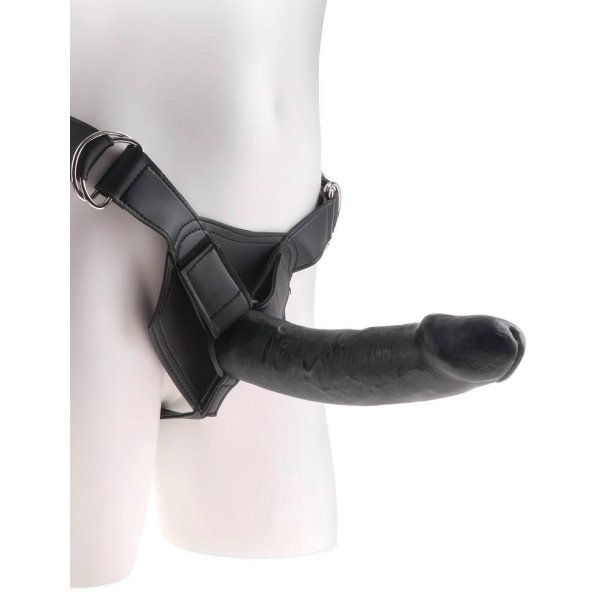 King Cock Strap-on S�t med Realistisk 23 cm Dildo Sort
