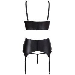 Abierta Fina - 3-delt suspender st med blonder 80B / Medium